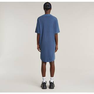 Overdyed Saddle Sleeve Loose T-Shirt Dress - Medium blue - Women