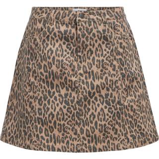 Leopardprint Denimnederdel