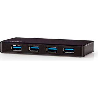 Nedis UHUBU3420BK - hub - 4 ports USB hub - USB 3.2 - 4 ports - Sort