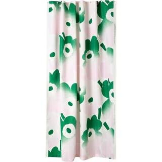 Marimekko Unikko Häivähdys Bruseforhæng 180x200 Cm / Grønt / Offwhite - Bruseforhæng Polyester Rosa - 073889-136