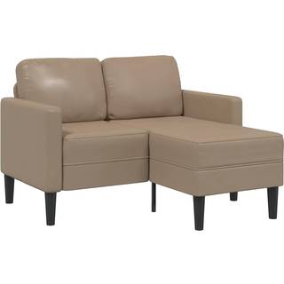 2-personers sofa med chaiselong L-formet 125 cm kunstlæder