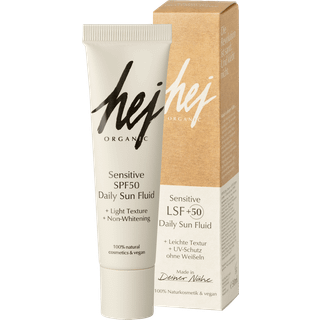 Hej Organic Ansigtspleje Fugtighedspleje Sensitive SPF50 Daily Sun Fluid 30 ml (4.067,00 kr / 1 l) - 30 ml