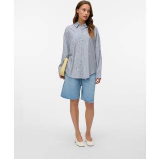 Nora Oversize Skjorte, Navy Blazer/Bright White, XS