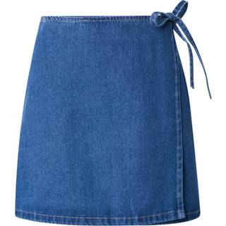 Pcfibbo Hw Slå-om-denim Mininederdel