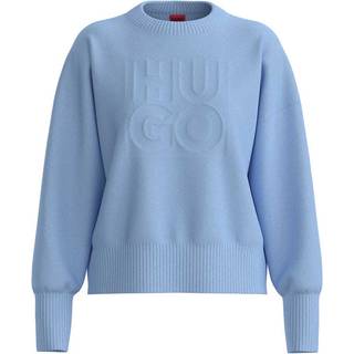 Relaxed fit sweater med præget logo