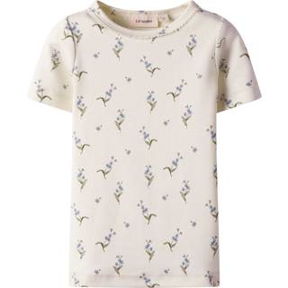 Lil Atelier Gayo Sig SS Top - Coconut Milk/Forget med not