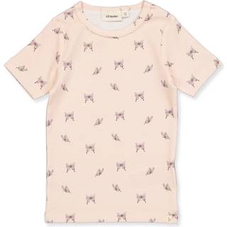 Lil Atelier Gayo Sig SS Top - Peach Blush/Butterfly