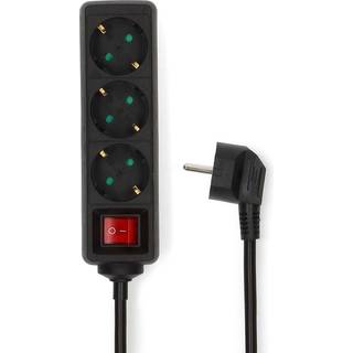 Nedis Power Strip, Type F (CEE 7/7), 3-vejs, 3680W, 16A, 5m - Sort