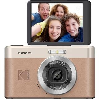KODAK PIXPRO C1 digitalkamera, brun ➞ På lager - klar til levering