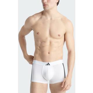 adidas 2-pak Active Flex Cotton 3 Stripes Low Rise Trunk - White/Black - Small