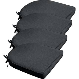 Futon hyndepakke til havestol 4 stk. - 7 cm bløde hynder - Beige havehynder til udendørs brug - Måler 50x50 cm - Nordstrand Home stolehynder