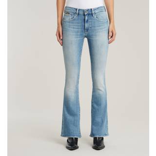 G-Startil kvinder. D21290-D441-H099 Jeans 3301 Flare blå (27/30), Casual, Denim, Økologisk bomuld, Bæredygtig