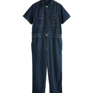 Next Dark Blue 100% Cotton Maternity Denim Boilersuit