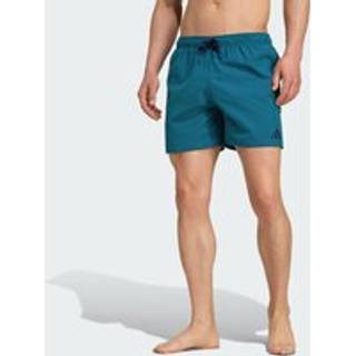Seersucker stripy badeshorts 5 tommer - Pure Teal / Dark Blue