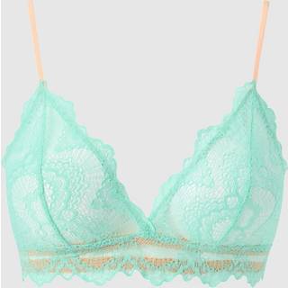 Understatement | Lace Triangle Bralette - Turquoise/Peach