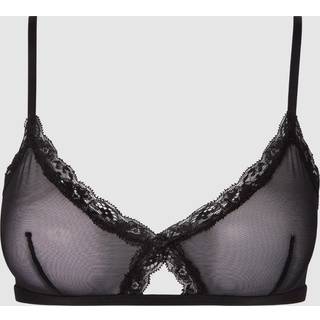 Understatement | Mesh Lace Cut-Out Triangle Bralette - Black