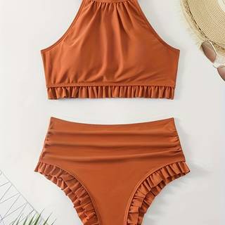 TEMU Women's High-waist Tankini Swimsuit Set