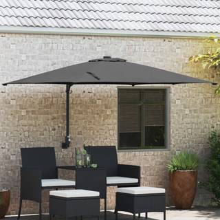 Udendørs parasol Antracit Polyester, Pulverlakeret stål Stor