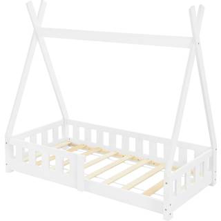 Seng med faldsikring og lamelramme 70x140 cm Hvid fyr ML-Design