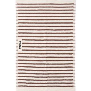 Tekla - Terry håndklæde kodiak stripes gæstehåndklæde 30x50cm - Håndklæder og badehåndklæder - Brun,Hvid