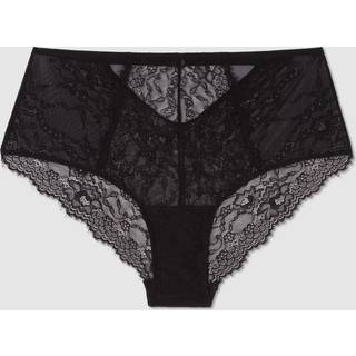 Understatement | Lace Mesh Strappy Highwaist Briefs - Black