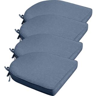Siddehyndepakke til havestol 4 stk. - Mørkeblå havehynder med 6 cm skum - Måler 48x49 cm - UV-resistent udendørs hynder - Nordstrand Home sædehynder