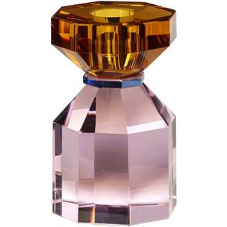 Gem lysestage 11 cm, orange/pink