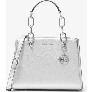 MK Cynthia Small Metallic Leather Crossbody Bag - Silver - Michael Kors - ONE SIZE