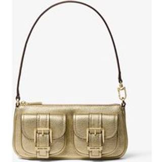 MK Zoe Small Metallic Pebbled Leather Convertible Pochette - Gold - Michael Kors - ONE SIZE