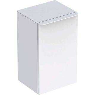 Geberit Smyle Square sideskab med en låge: B=36cm, H=60cm, T=32.6cm, hvid / lakeret højglans, hvid / pulverlakeret mat, Dør=Hængsler til højre