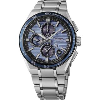 Seiko SSH175J1 Astron GPS Solar Herrenuhr Chronograph Titan/Blau