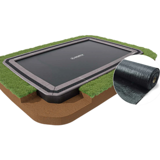 North In Ground + Sikkerhedsnet Firkantet / 5,2 m x 3,7 m / Trampolin + Ukrudtsmembran