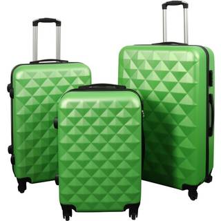 Kufferter - Sæt med 3 stk. - Eksklusivt hardcase kuffertsæt tilbud - Diamant grøn