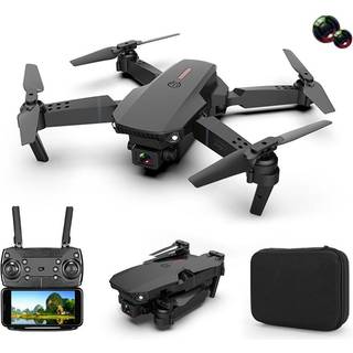 E88 sammenklappelig drone Luftfotos HD Quadrocopter Altitude Hold RC Aircraft med 4K Dual Cameras - sort