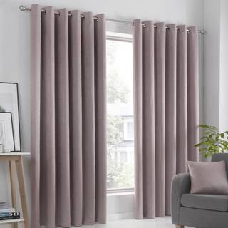 Fusion Fusion Pink Strata Room Darkening Woven Pair of Eyelet Curtains