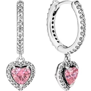 Pandora Creolen - Sparkling Halo Heart Hoop - 291445C01 - rosa