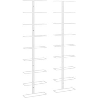 væghængte vinreoler 2 stk. til 9 flasker jern hvid