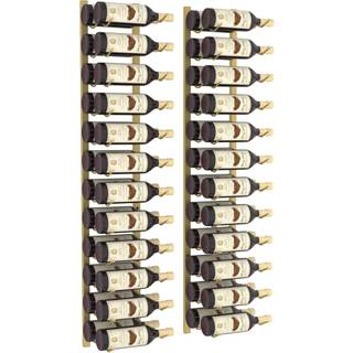 væghængte vinreoler 2 stk. til 24 flasker jern guldfarvet