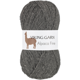 Viking Alpaca Fine 615 Grå Indhold: 85% alpaca, 15% højlandsuld Vægt/længde: 50 g. = ca. 166 meter Anbefalede pinde: 3 mm Strikkefasthed: 10 x 10 cm = 28 m Vask: Uldvask ved 30 ℃.