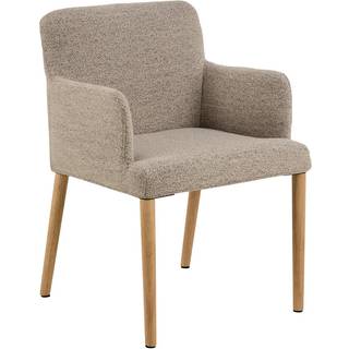Zoe spisestuestol med armlæn bouclé beige.