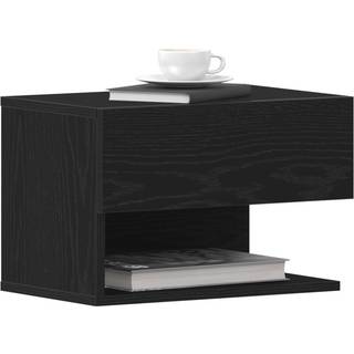 Natskab Med Skuffe Sort Eg 46 X 29.5 X 30 Cm Konstrueret Træ