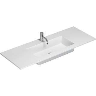 Scanbad Delta Micca håndvask 120 cm solid surface hvid