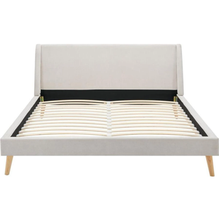 Seng 160 x 200 cm i beige stof BENEDICTE