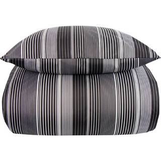 Sengetøj 140x200 cm - Stripe sort sengesæt - IN Style sengelinned i mikrofiber