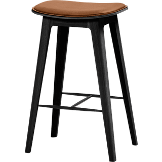Nordic Bar Stool - Black Stained Oak with stitches