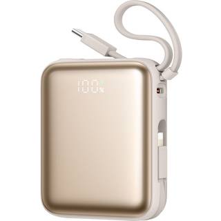 Joyroom 22.5W Powerbank 10000mAh Hurtigopladning med Dobbelte Kabler - Titanium