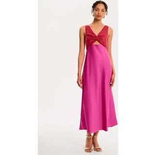 Omnes Maggy Colour Block Front Twist Back Bow Midi Dress44