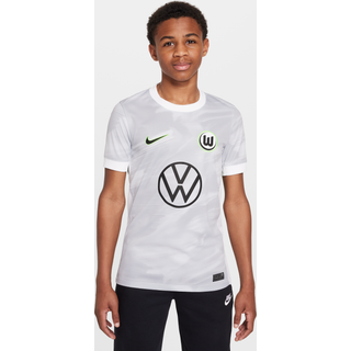 Kortærmet Vfl Wolfsburg 2025/26 Stadium Away Nike Dri-FIT Replica-fodboldtrøje til større børn - hvid - M
