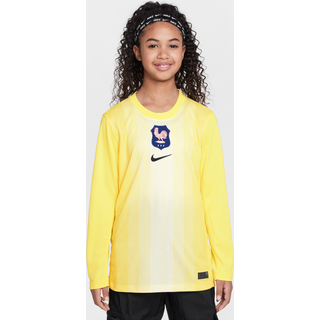 Langærmet FFF 2025/26 Stadium Goalkeeper Nike Dri-FIT Replica-fodboldspillertrøje til større børn - gul - XL