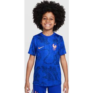 Kortærmet FFF Academy Pro Nike Dri-FIT-fodboldopvarmningstrøje til større børn - blå - XS